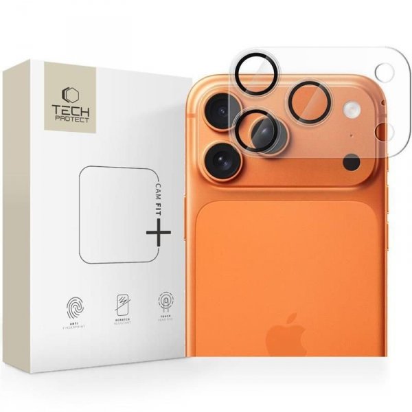 Tech-Protect CamFull Fit+ Osłona Aparatu Szkło Hartowane na Aparatdo iPhone 17 Pro Matte Clear