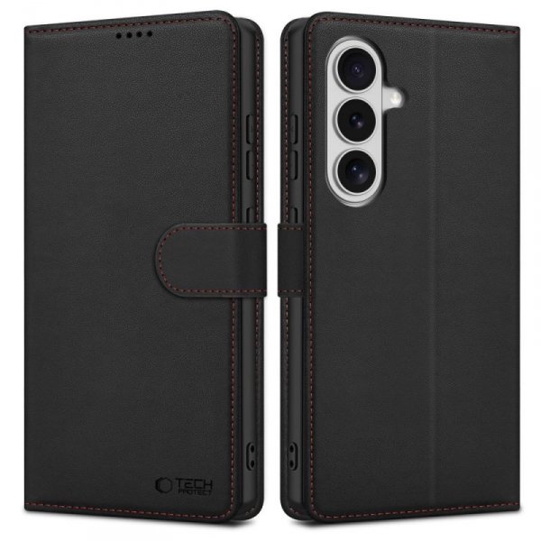 Etui portfel do Samsung Galaxy S26 – Tech-Protect Wallet – Czarno-Czerwone