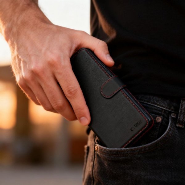 Etui portfel do Samsung Galaxy S26 – Tech-Protect Wallet – Czarno-Czerwone