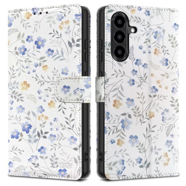 Etui z klapką Samsung Galaxy A57 5G Portfel TECH-PROTECT Kwiaty Spring