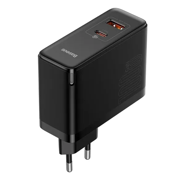 Baseus GaN5 Pro szybka uniwersalna ładowarka sieciowa GaN USB Typ C / USB 100W PD3.0, QC4.0+, AFC czarny (CCGP090201)