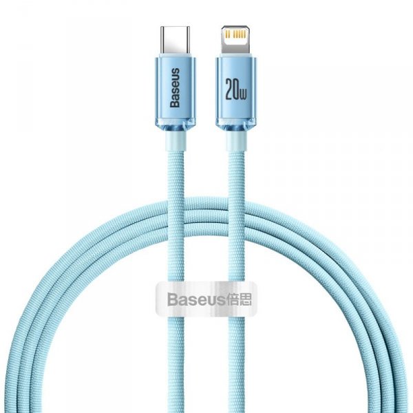Kabel Baseus CAJY001303 Lightning - USB-C PD 20W 480Mb/s 1,2m - niebieski