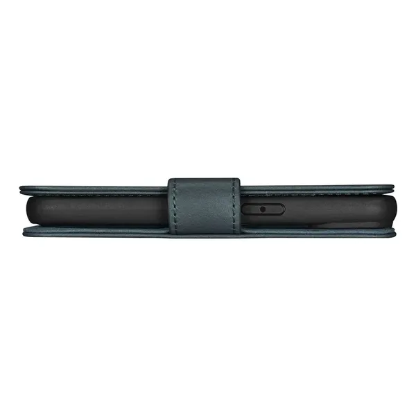 iCarer Oil Wax Wallet Case 2in1 etui iPhone 14 Pro Max skórzany pokrowiec z klapką Anti-RFID niebieski (WMI14220724-BU)