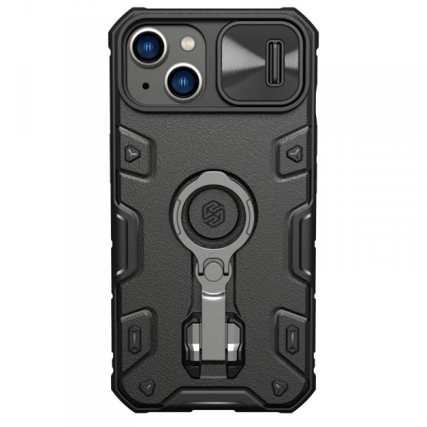 Nillkin CamShield Armor Pro Case etui iPhone 14 Plus pancerny pokrowiec z osłoną na aparat ring podstawka czarne