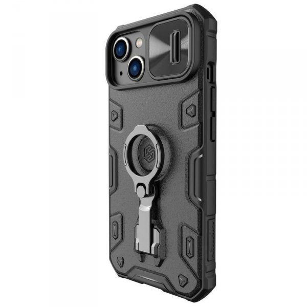 Nillkin CamShield Armor Pro Case etui iPhone 14 Plus pancerny pokrowiec z osłoną na aparat ring podstawka czarne