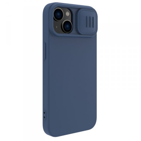 Nillkin CamShield Magnetic Silicone Case etui iPhone 14 Plus magnetyczny MagSafe pokrowiec z osłoną na aparat niebieski