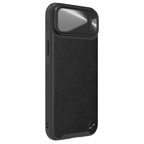 Nillkin CamShield Leather S Case etui iPhone 14 Plus pokrowiec z osłoną na aparat czarne