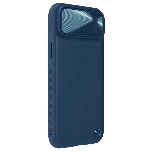 Nillkin CamShield Leather S Case etui iPhone 14 Plus pokrowiec z osłoną na aparat niebieskie