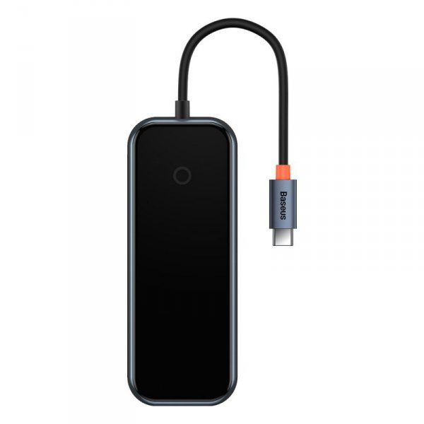 Baseus AcmeJoy HUB 4-portowy (USB-C do 1x USB-C PD&Data/3x USB3.0) ciemnoszary (WKJZ010013)