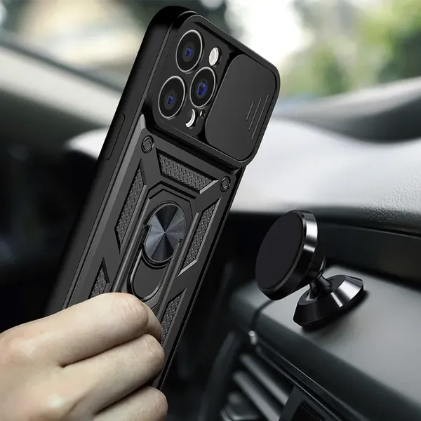 Hybrid Armor Camshield etui iPhone 13 Pro pancerny pokrowiec z osłoną na aparat różowe