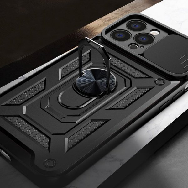 Hybrid Armor Camshield etui iPhone 13 Pro pancerny pokrowiec z osłoną na aparat różowe