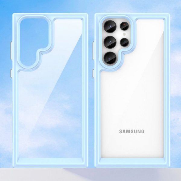 Outer Space Case etui Samsung Galaxy S23 Ultra pokrowiec z elastyczną ramką niebieskie
