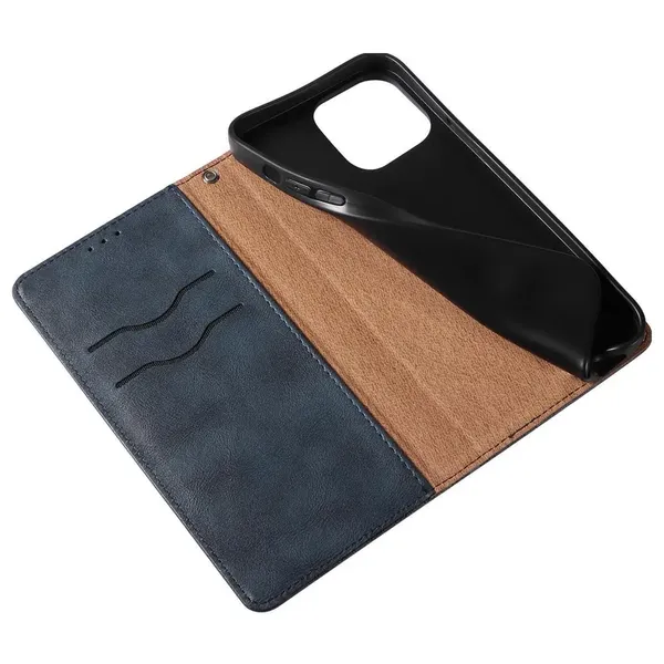 Magnet Strap Case etui Samsung Galaxy S23 Ultra pokrowiec z klapką portfel mini smycz podstawka niebieskie