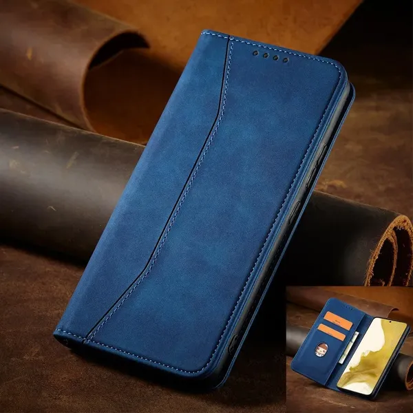 Magnet Fancy Case etui Samsung Galaxy S23 pokrowiec z klapką portfel podstawka niebieskie