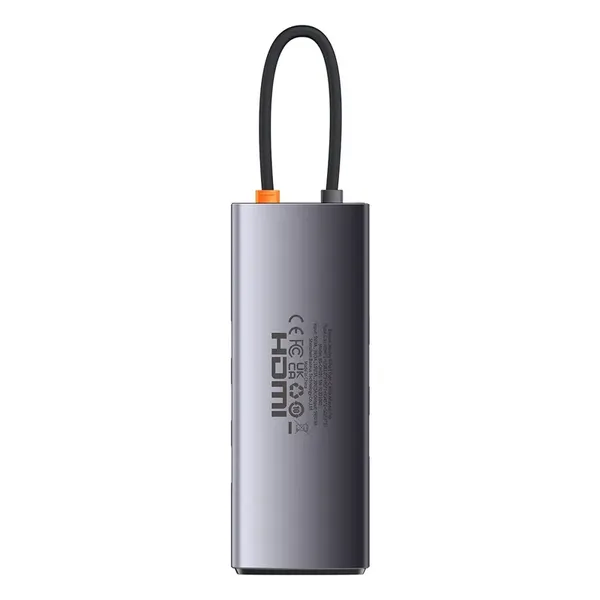 Baseus StarJoy HUB 8w1 USB Typ C - 3x USB / HDMI / RJ45 (1Gbps) / czytnik kart SD i TF / USB Typ C PD szary (WKWG080113)