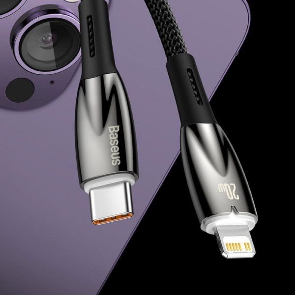 Baseus Glimmer Series kabel do szybkiego ładowania USB-C 480Mb/s PD 100W 2m biały