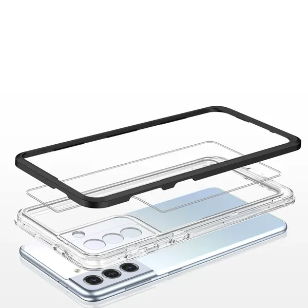 Clear 3in1 etui do Samsung Galaxy S23+ silikonowy pokrowiec z ramką czarne