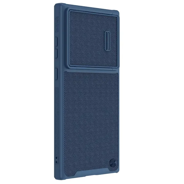 Nillkin Textured S Case etui Samsung Galaxy S22 Ultra pancerny pokrowiec z osłoną na aparat niebieskie