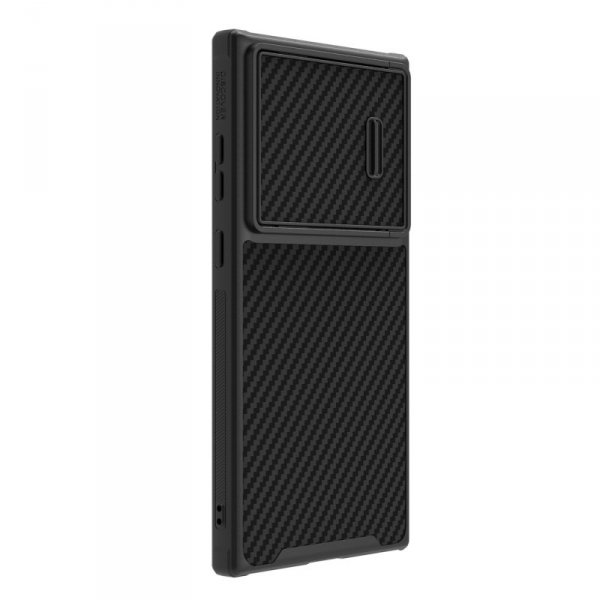 Nillkin Synthetic Fiber S Case etui Samsung Galaxy S23 Ultra pokrowiec osłona na aparat czarne