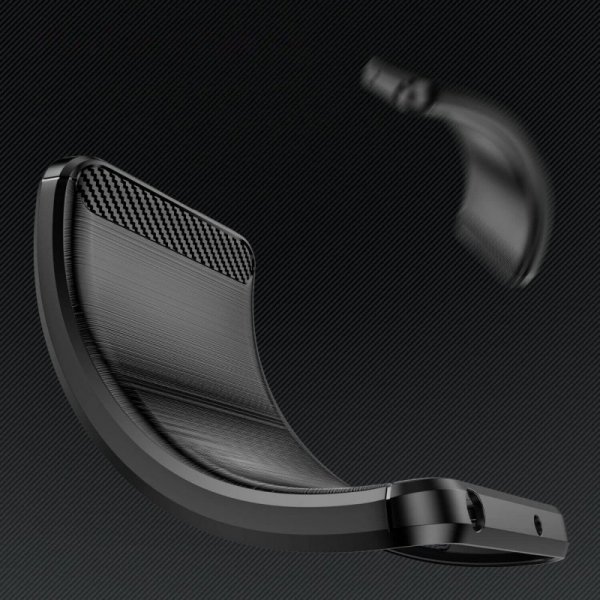 Carbon Case etui do Xiaomi Redmi 11A / Poco C55 / Redmi 12C elastyczny silikonowy karbonowy pokrowiec czarne