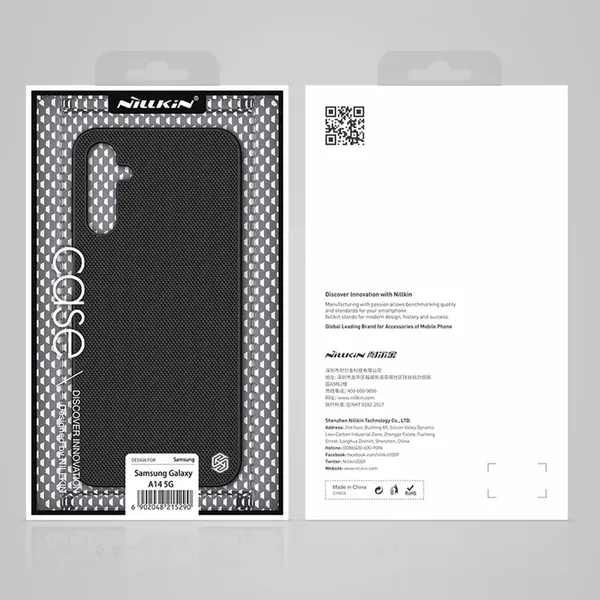 Nillkin Textured Case etui do Samsung Galaxy A14 5G / Galaxy A14 wzmocniony nylonowy pokrowiec czarne