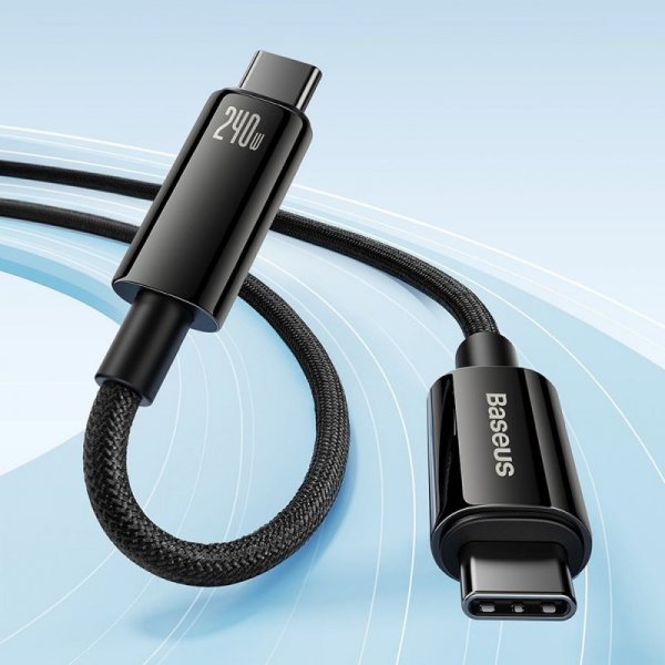 Kabel Baseus CAWJ040001 USB-C - USB-C 240W 480Mb/s 1m - czarny