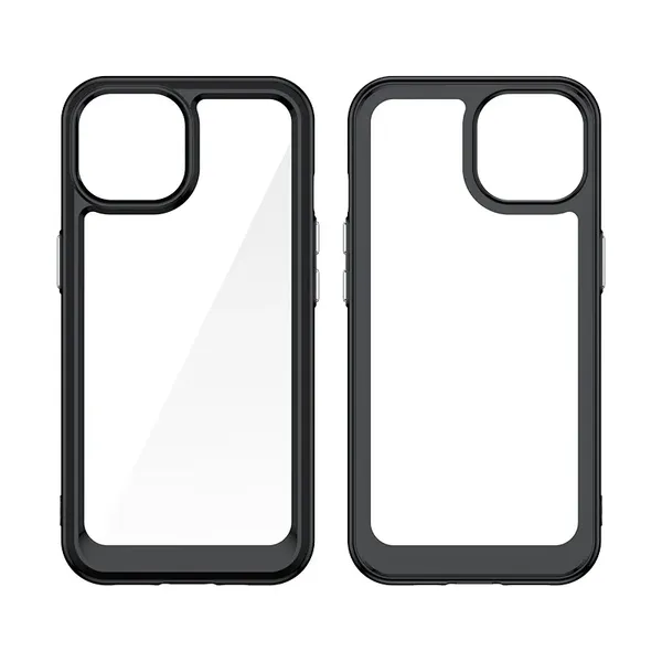 Wzmocnione etui Outer Space z elastyczną ramką do iPhone 15 - przezroczyste