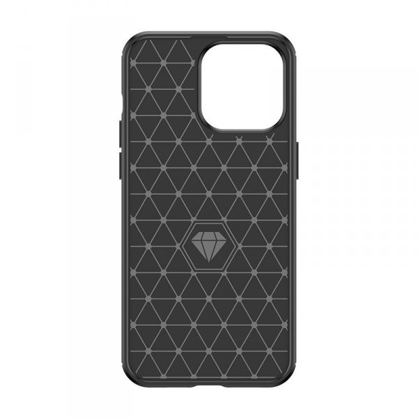 Elastyczne etui wzór karbon do iPhone 15 Pro Carbon Case - niebieskie