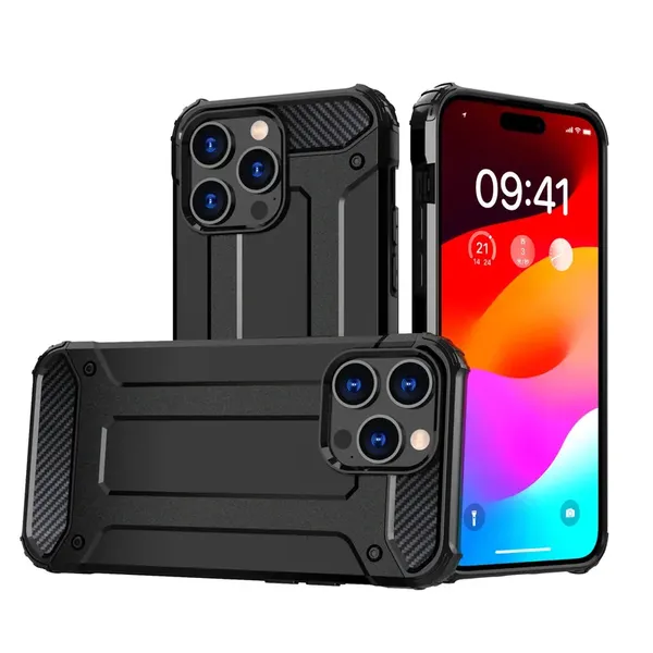 Pancerne etui do iPhone 15 Pro Max Hybrid Armor - czarne