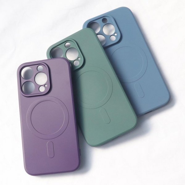 Silikonowe magnetyczne etui iPhone 14 Plus Silicone Case Magsafe - fioletowe