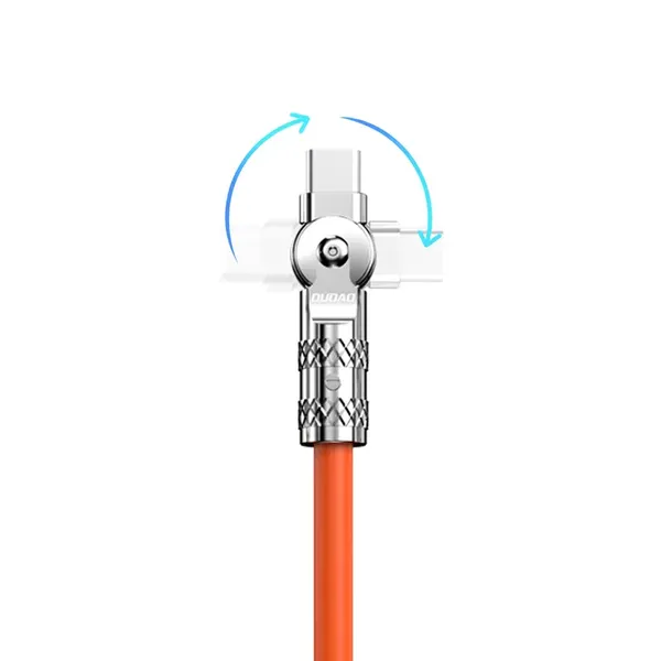 Kabel kątowy Dudao L24CL USB-C - Lightning o rotacji 180° 30W 1m - pomarańczowy