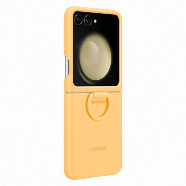 Etui silikonowe z uchwytem do Samsung Galaxy Z Flip 5 - żółte