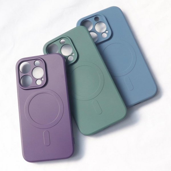 Silikonowe etui kompatybilne z MagSafe do iPhone 15 Plus Silicone Case - szare