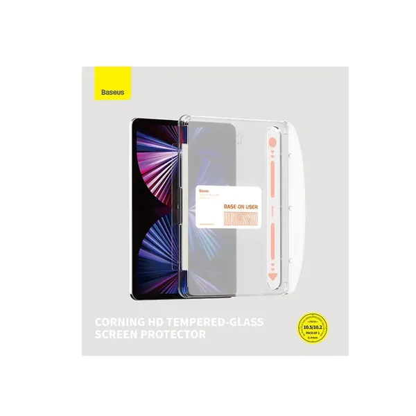 Szkło hartowane Baseus Crystal do iPad 10.2'' (2019/2020/2021) / iPad Air 3 10.5'' + zestaw montażowy - przezroczyste