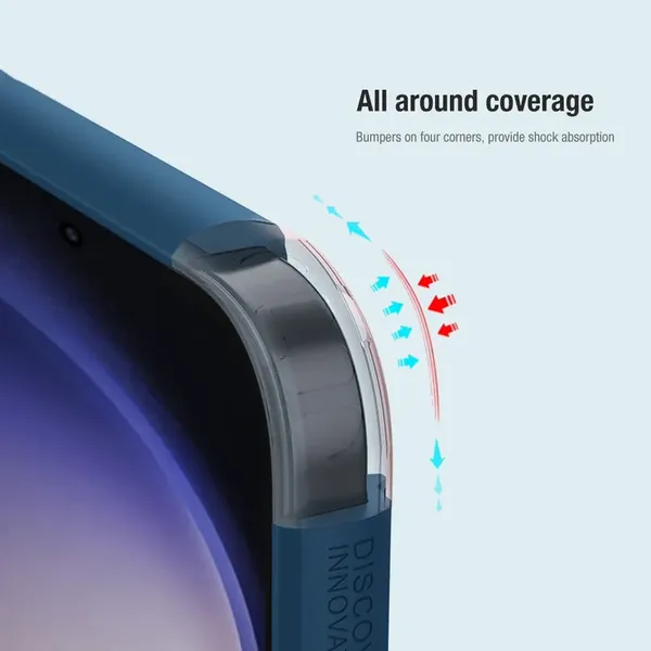 Etui Nillkin Super Frosted Shield Pro pancerne do Samsung Galaxy S24+ - niebieskie