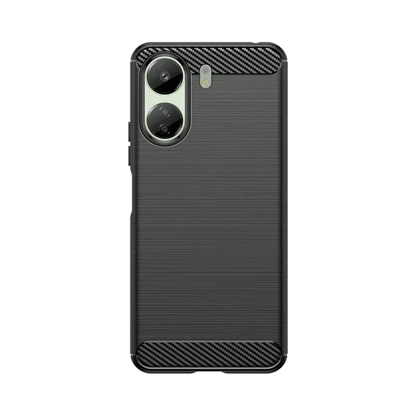 Etui Carbon Case do Xiaomi Redmi 13c elastyczny silikonowy karbonowy pokrowiec - czarny