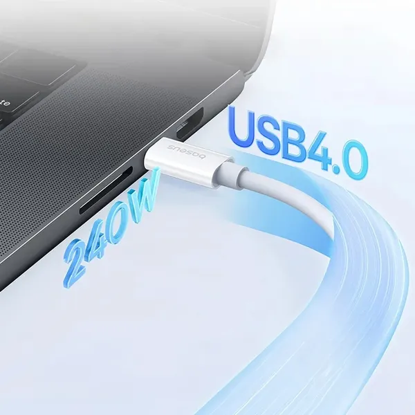Kabel Baseus CB000068 USB-C - USB-C 240W PD 8K 60Hz 1m - biały