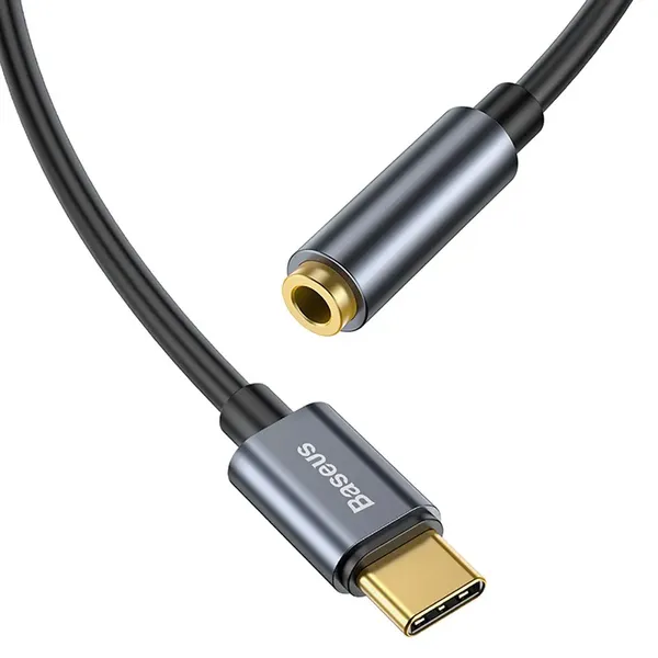 Adapter Baseus L54 do słuchawek USB-C / mini jack 3.5mm DAC 24 bit 48 KHz - szary