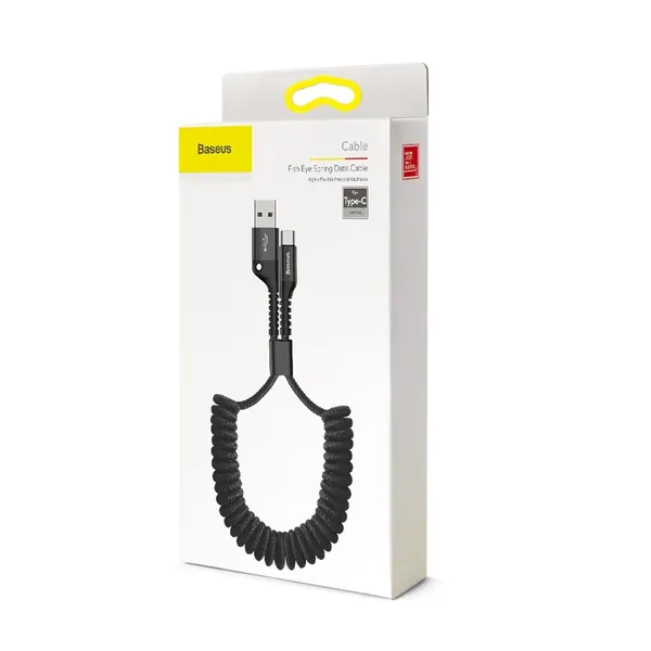 Kabel Baseus Fish Eye kabel USB-A / USB-C 2A 1m - czarny