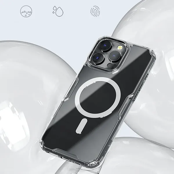 Etui Nillkin Nature Pro Magnetic Case z MagSafe na iPhone 16 - przezroczysto-białe