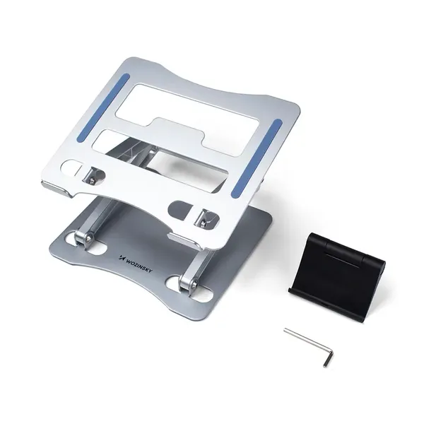 Podstawka pod laptopa, tablet Wozinsky WRS-CPY75DSS aluminiowa + Gratis! podstawka do smartfona - srebrna