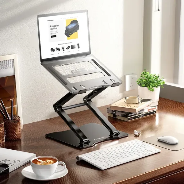 Podstawka pod laptopa, tablet Wozinsky WRS-CPY75DSB aluminiowa + Gratis! podstawka do smartfona - czarna