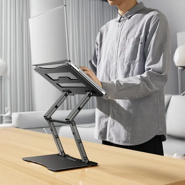 Podstawka pod laptopa, tablet Wozinsky WRS-CPY75DSB aluminiowa + Gratis! podstawka do smartfona - czarna