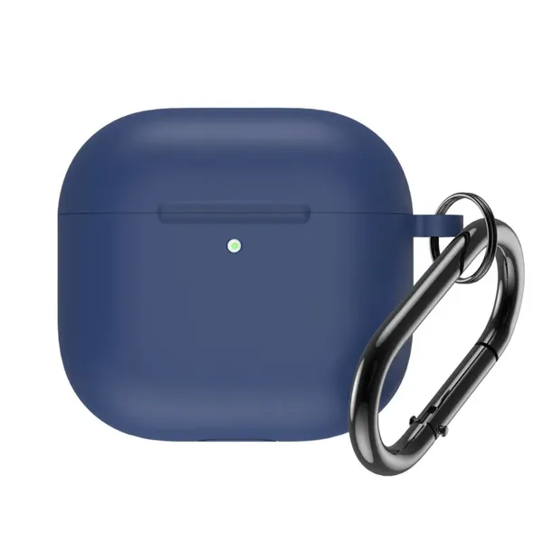 Etui silikonowe na Airpods 4 z karabińczykiem - niebieskie