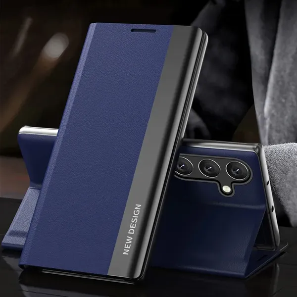 Sleep Case Pro etui do Samsung Galaxy S25+ z klapką i podstawką - niebieskie