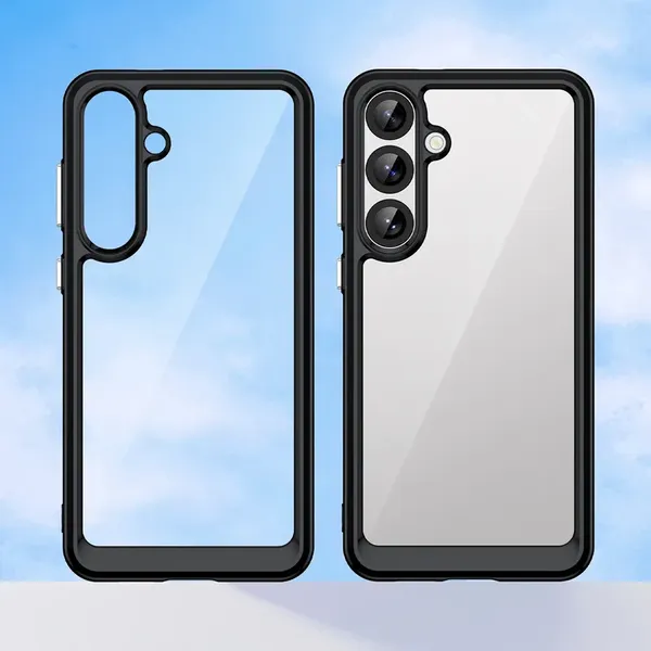 Etui Outer Space Case do Samsung Galaxy A36 pokrowiec z elastyczną ramką  - czarne