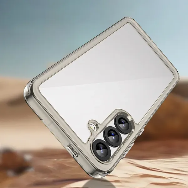 Etui Outer Space Case do Samsung Galaxy A36 pokrowiec z elastyczną ramką  - półprzezroczyste, czarne