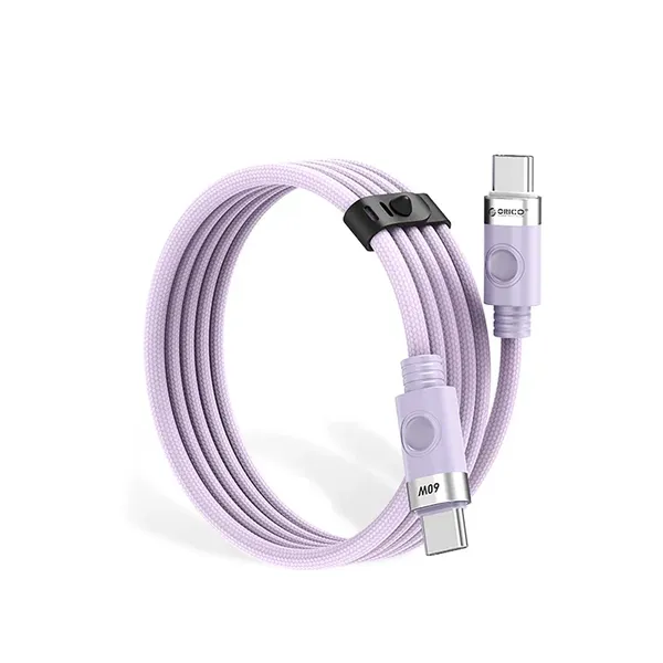 Kabel Orico CDX 60W 3A Power Delivery USB-C - USB-C 1m - fioletowy