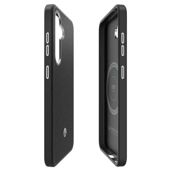 Etui silikonowe Spigen Enzo Aramid GP-FPS936PGABW z wbudowanym ringiem MagFit do Samsung Galaxy S25+ - czarne