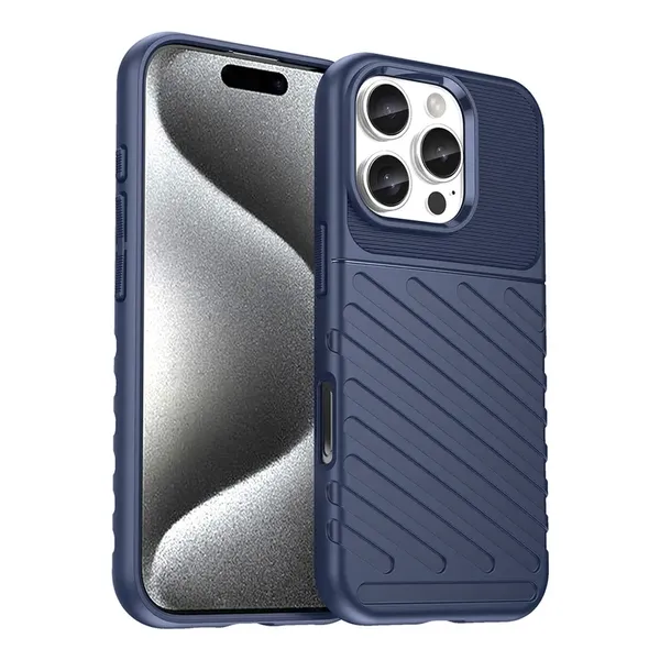 Etui Thunder Case na iPhone 16e silikonowy pancerny pokrowiec - niebieskie